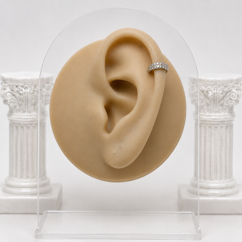 Small bold zircon gold hoop 6mm