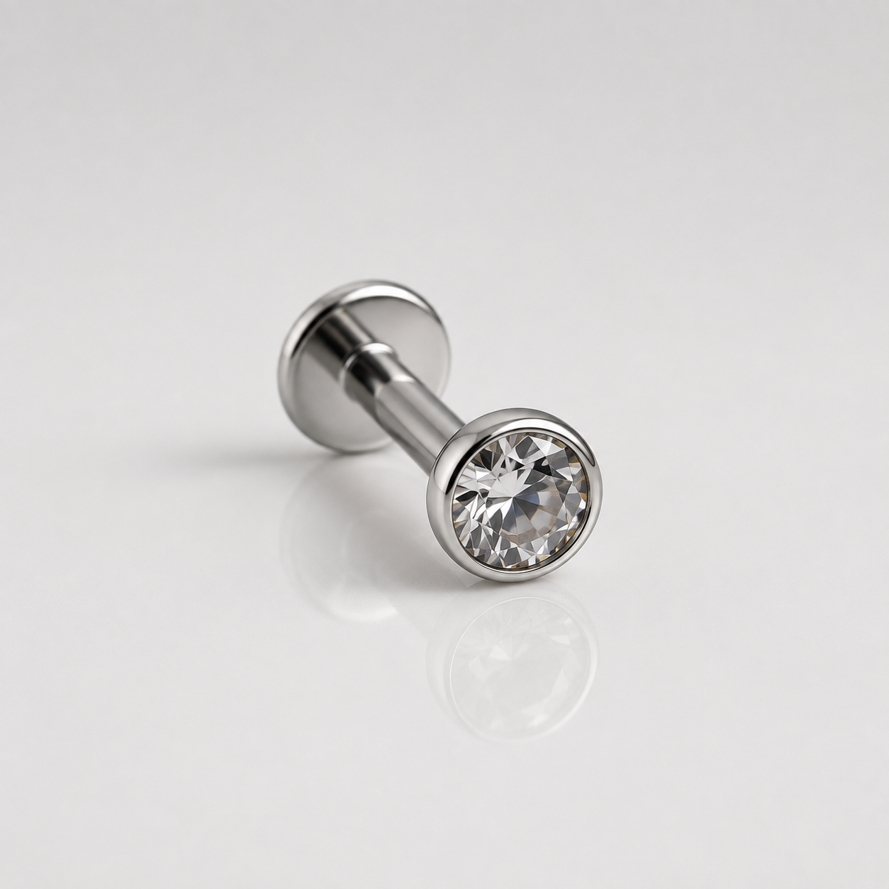 Round zircon flat back