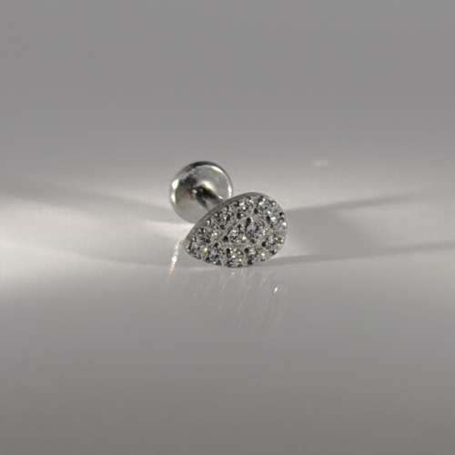 Tear drop zirconia flat back