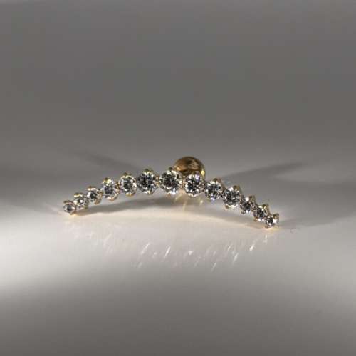 Wide helix zircon flat back
