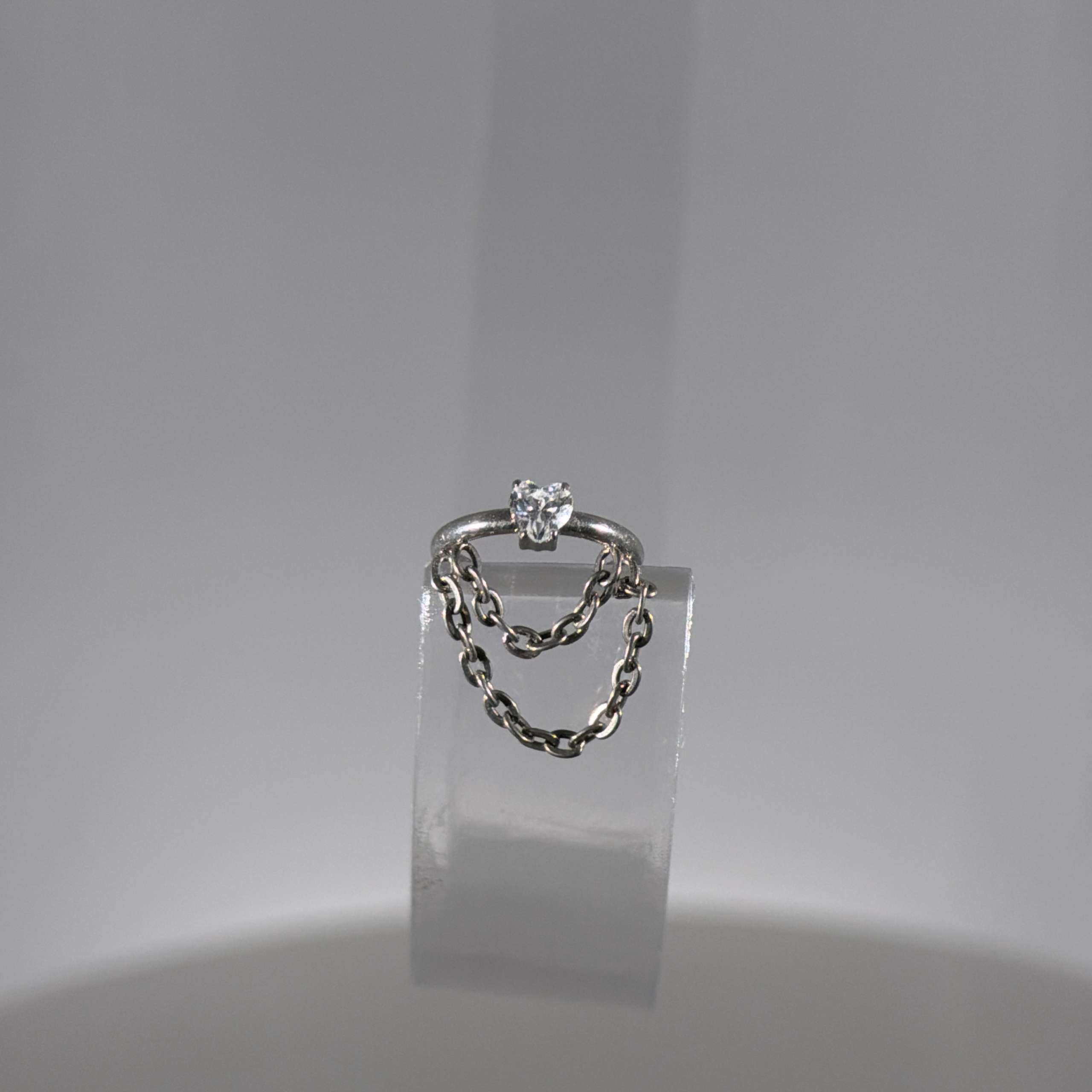 Heart chain helix hoop 8mm