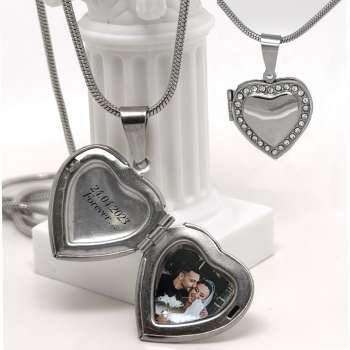 Heart locket 1 photo + 1 text