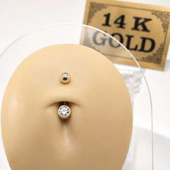 14k gold belly piercing