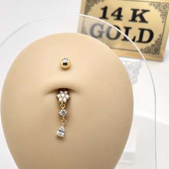 14k gold belly piercing