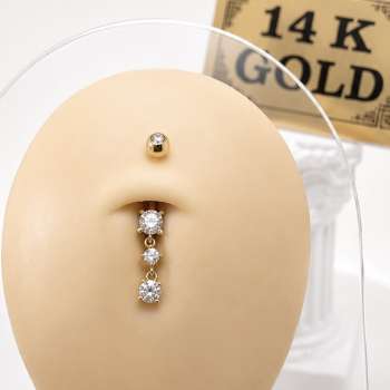 14k gold belly piercing