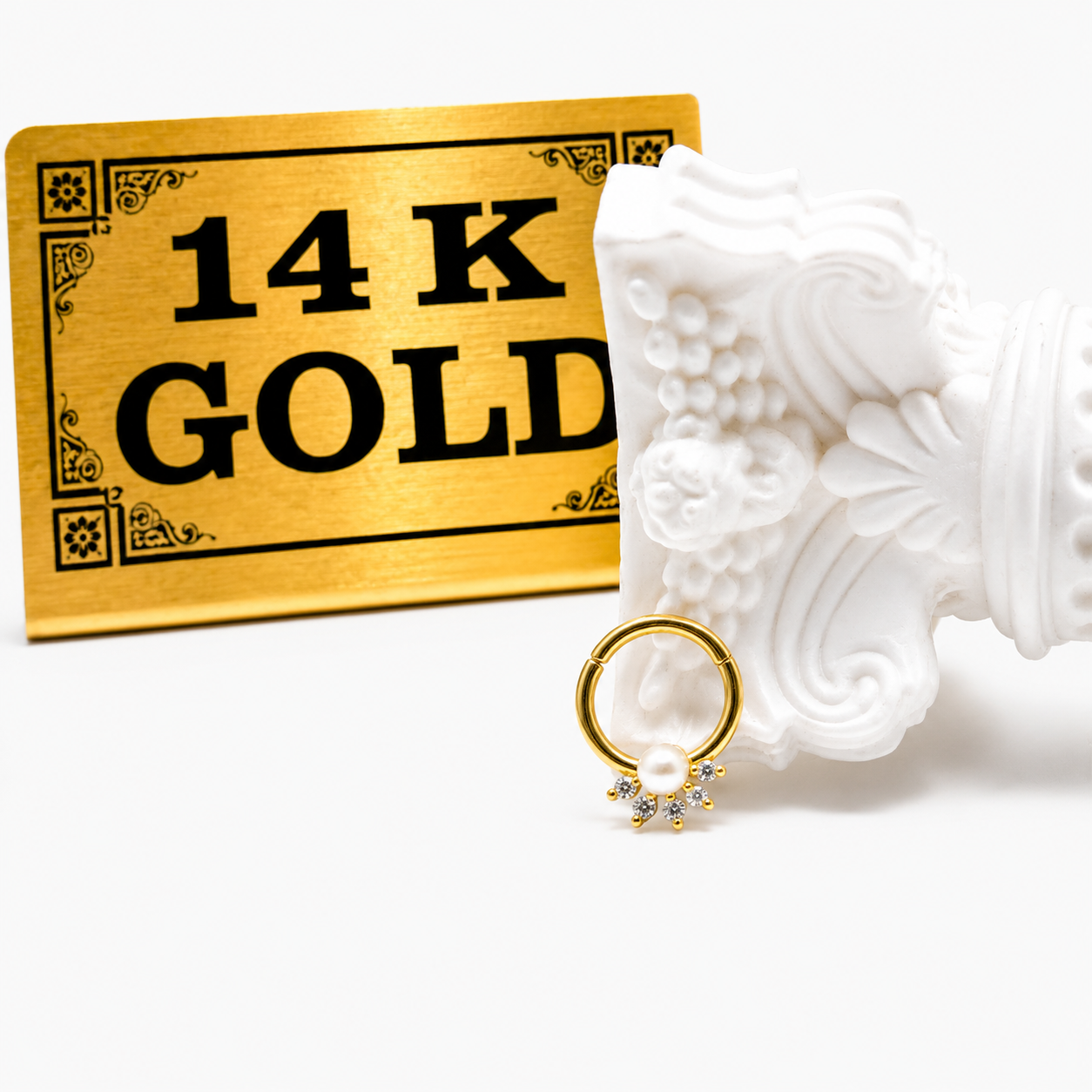 14k gold stone