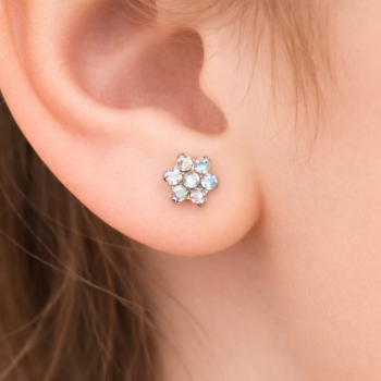 AB crystal flowers flat back