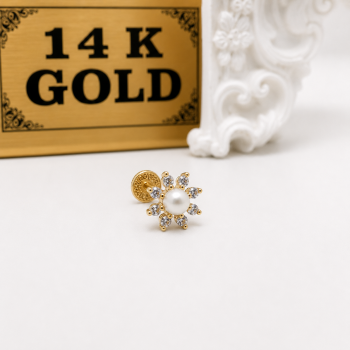 14k gold pearl flatback