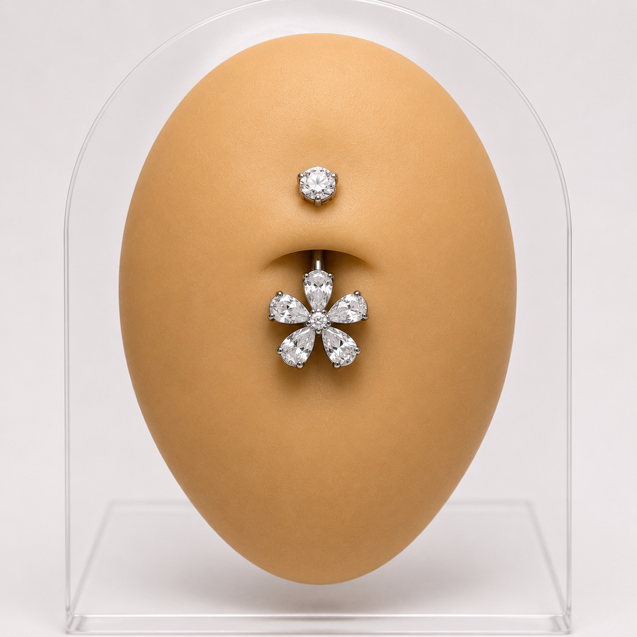 Flower belly piercing