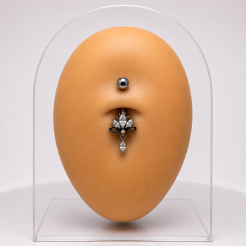 Lotus flower silver piercing