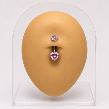 Pink flower and heart belly