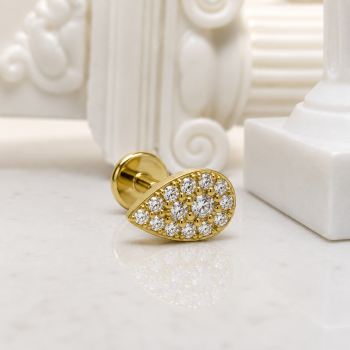 Tear drop zirconia flat back
