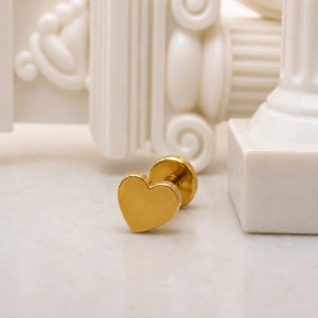 Bold heart gold flat back