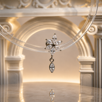 Luxe floral silver drop