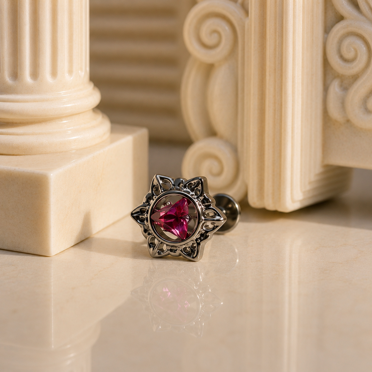 Deep rose flat back