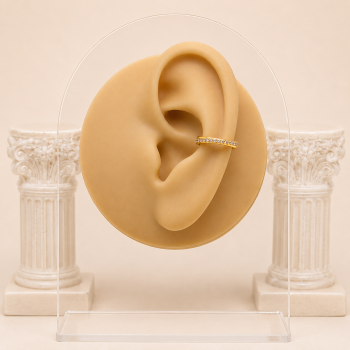 Crossline golden hoop