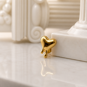 Melting gold heart flat back