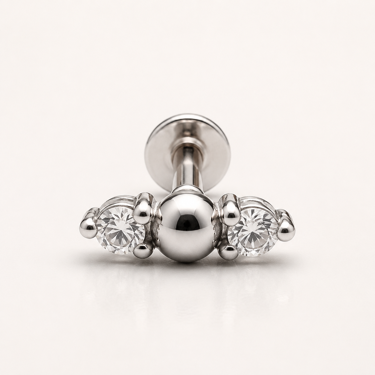 14k Crushing CZ White Gold