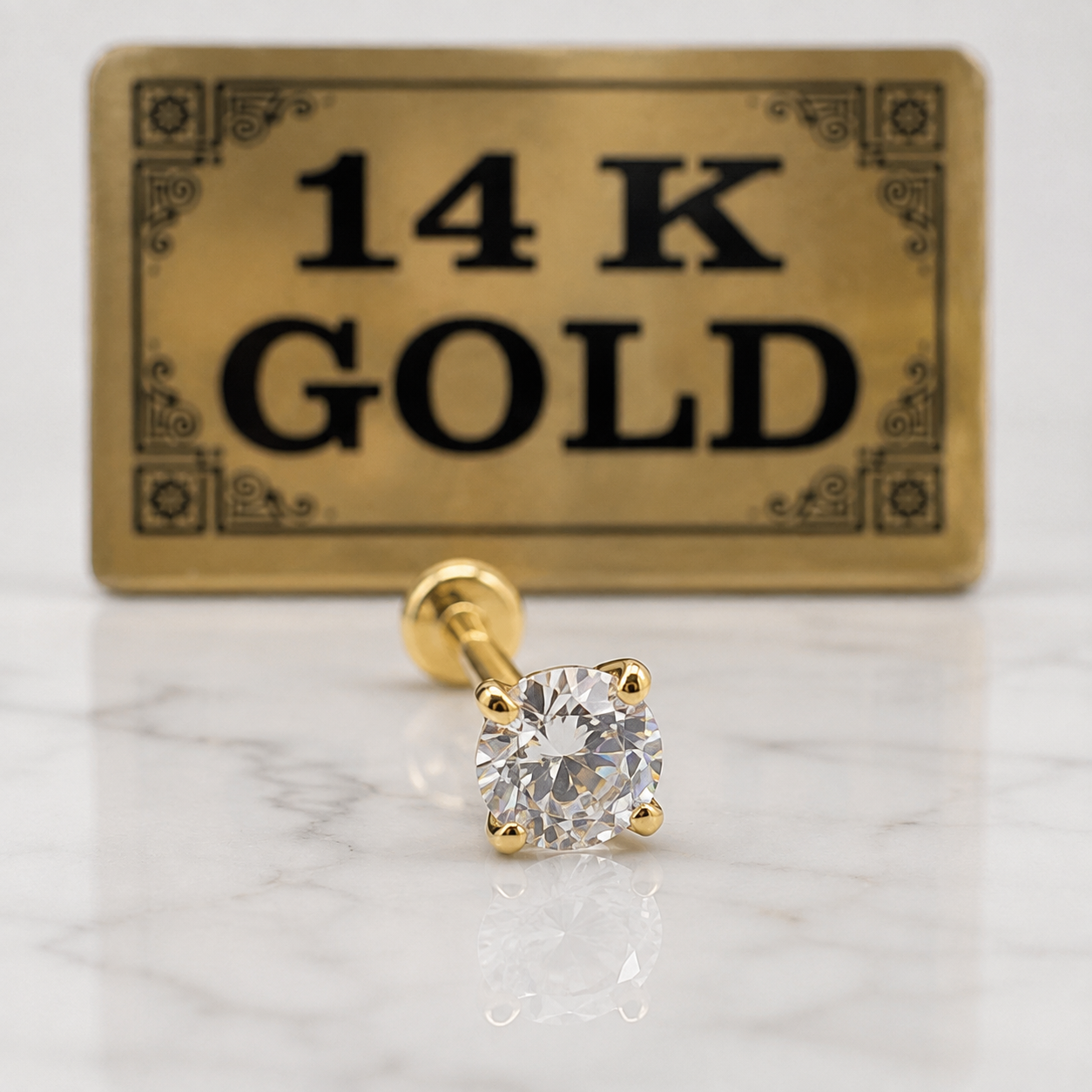 14k gold flatback