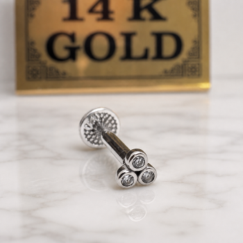 14k white gold flatback