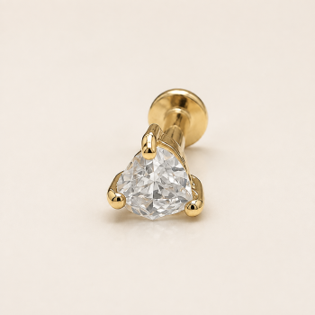 14k Gold Rainbow Moonstone Heart