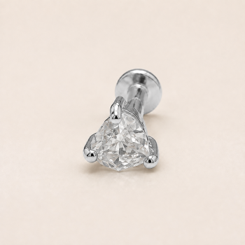 14k White Rainbow Moonstone Heart