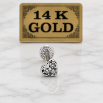 14k white gold flatback