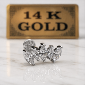 14k white gold flatback
