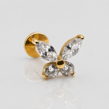 Butterfly flat back in gold