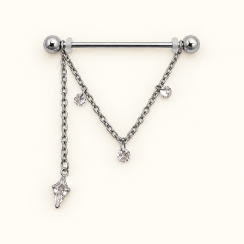 Silver zircon chains