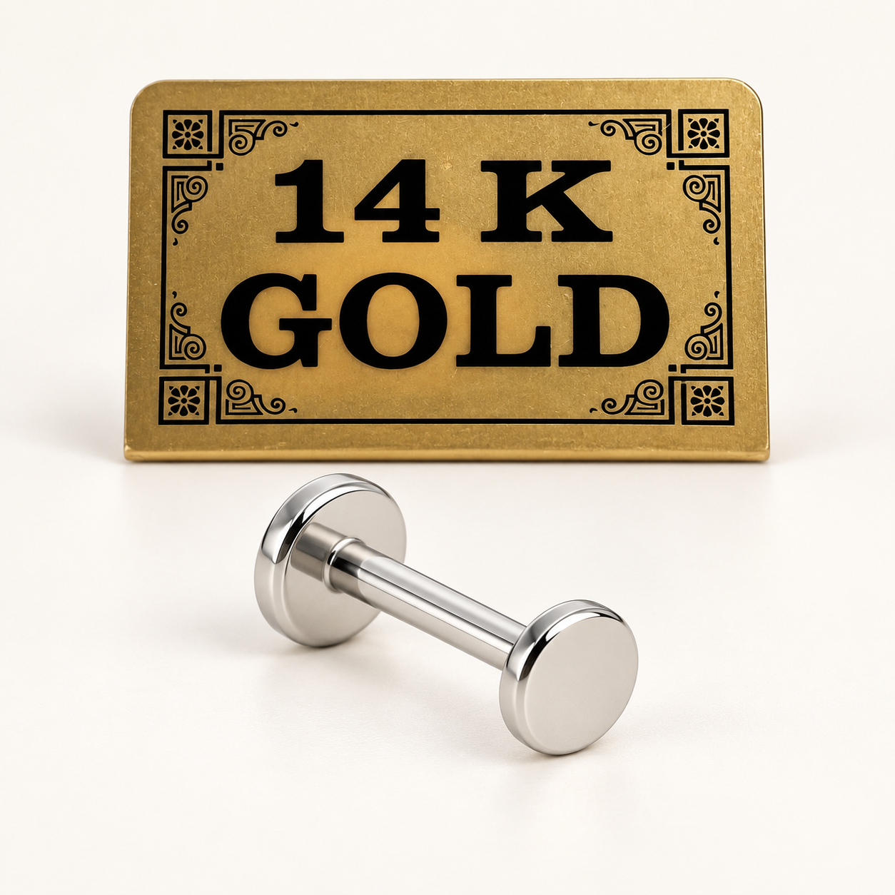14k white gold flatback
