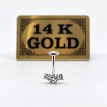 14k white gold flatback
