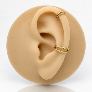Double helix basic hoop in gold