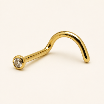 Simple mini zircon in gold
