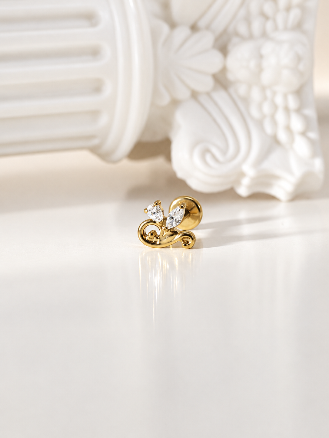 Ornate crystal in gold