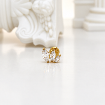 Teardrop trinity in gold